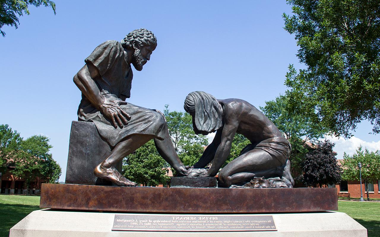 Divine Servant statue on WLC's Quad